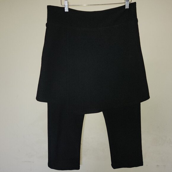 Melow by Melissa Bolduc Cropped Black Skirted Pants Size 14 - Picture 1 of 4